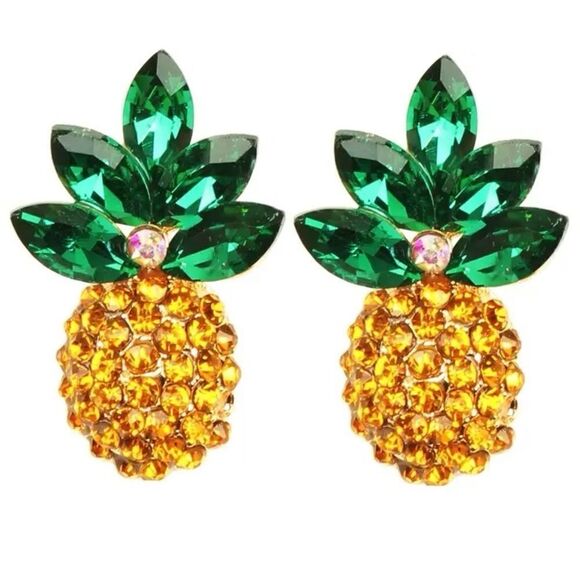 Diamond pineapple earrings #1167  - Picture 1 of 7